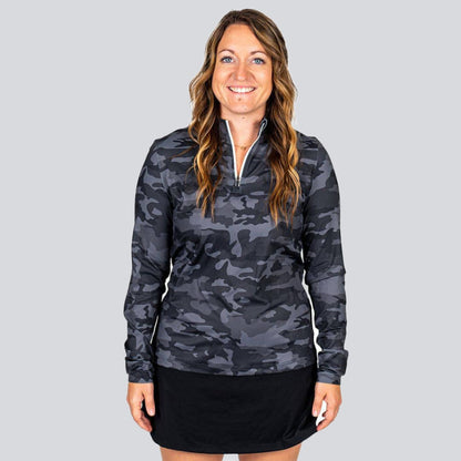 Blacked Out Camo Women's Q-Zip