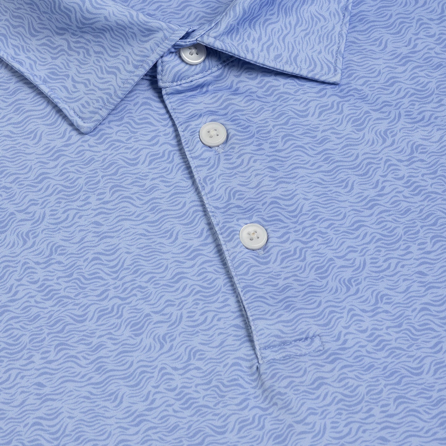 Atlantic Sol Island Polo - Mini Wave Print Blue