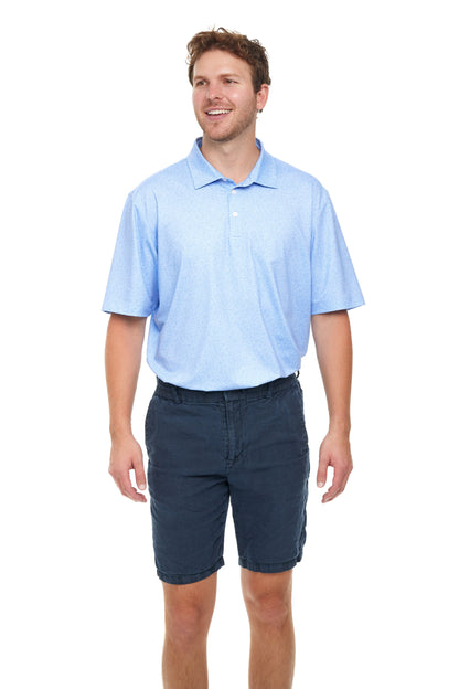 Atlantic Sol Island Polo - Mini Wave Print Blue