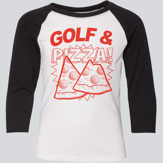 Golf & Pizza Kids Raglan T-Shirt